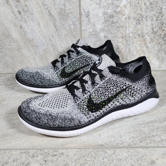 Nike Free Rn Flyknit 2018 Men's Running Shoes Size 9, 10 & 13 White Black - Picture 5 of 11